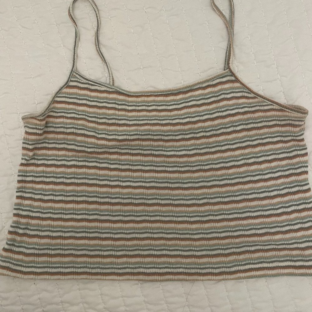green/white/yellow crop top